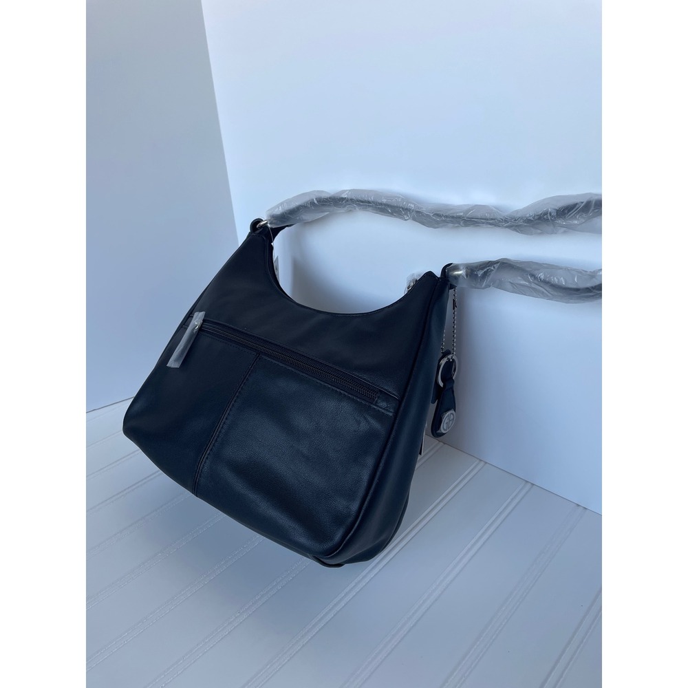 NEW Giani Bernini Black Leather Nappa Hobo Bag Shoulder Purse Quiet Luxury Chic - Picture 8 of 9